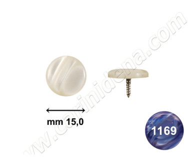 BUTTONS SCREW D. 15 PEARL BLUE