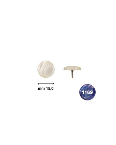 BUTTONS SCREW D. 15 PEARL BLUE