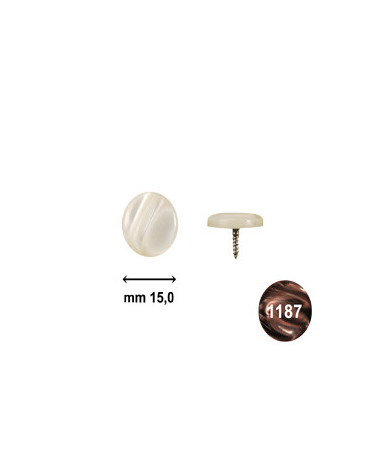 BUTTONS SCREW D. 15 PEARL BROWN