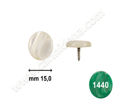 BUTTONS SCREW D. 15 PEARL GREEN