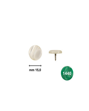 BUTTONS SCREW D. 15 PEARL GREEN