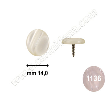BUTTONS SCREW D. 14 PEARL WHITE