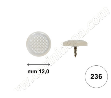 BUTTONS SCREW KNURLED D. 12 FULL WHITE