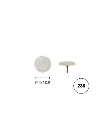 BOTTONI A VITE TONDI ZIGR. 12,0 PASTELLO BIANCO