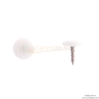 BUTTONS SCREW KNURLED D.  9,5 BASS SIDE FULL WHITE