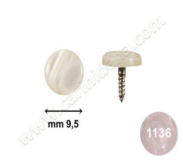 BOTTONI A VITE TONDI  9,5 PERLA BLU 1169