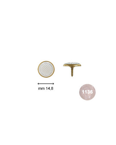 BUTTONS KNURLED C24 WITH GOLD RING PEARL WHITE