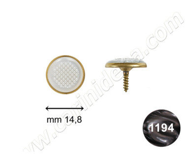 BOTTONI C24 ZIGR. mm 14,8 C. ORO - PERLA NERO