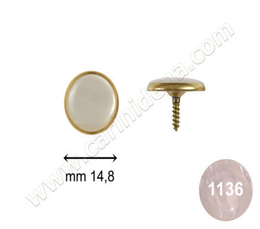 BOTTONI C24 mm 14,8 C. ORO - PERLA BIANCO