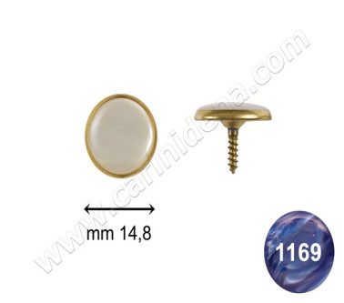 bottoni c24 mm 14 8 c oro  perla blu