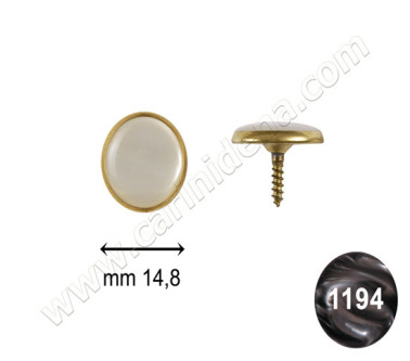 BOTTONI C24 mm 14,8 C. ORO - PERLA NERO