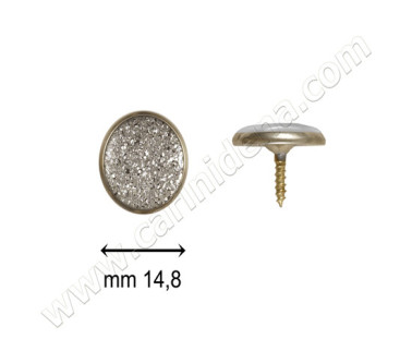BUTTONS SCREW C24 WITH SILVER RING SILVER TINSEL