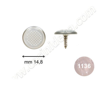 BOTTONI C24 ZIGR. mm 14,8 C. ARG. - PERLA BIANCO