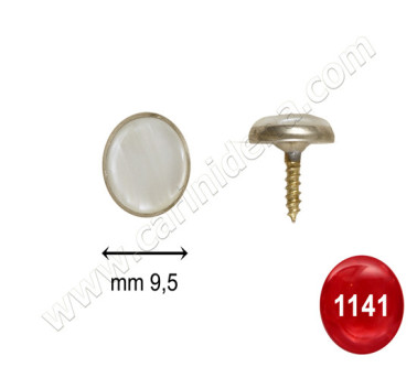 BOTTONI C14 mm 9,6 C. ARG. - PERLA ROSSO