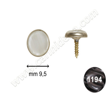 BOTTONI C14 mm 9,6 C. ARG. - PERLA NERO