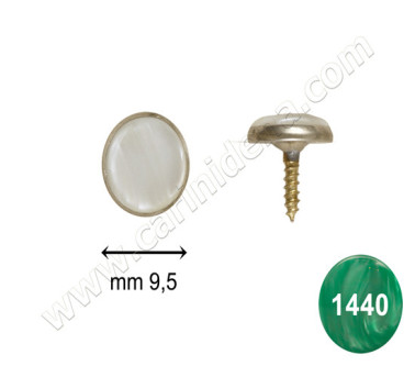 BOTTONI C14 mm 9,6 C. ARG. - PERLA VERDE