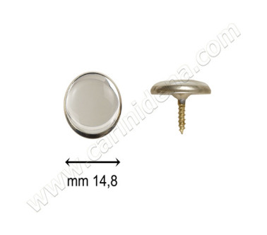 BUTTONS SCREW C24 WITH SILVER RING SILVER MIRROR