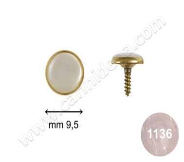 BOTTONI C14 mm 9,6 C. ORO - PERLA BIANCO