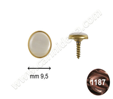 BOTTONI C14 mm 9,6 C. ORO - PERLA MARRONE SCURO 1187