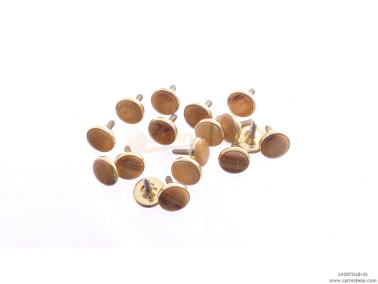 BOTTONI C14 mm 9,6 C. ORO - LEGNO OLIVO 7018 VERN. LUCIDO