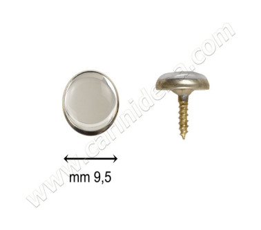BUTTONS SCREW C14 WITH SILVER RING SILVER MIRROR