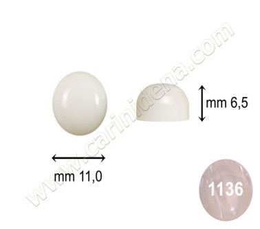 BOTTONI R. 11 X 6,5 BH SEMISFERA PERLA BIANCO - CAR049BH 1136
