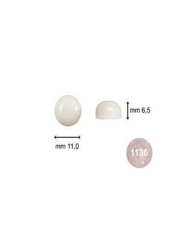 BOTTONI R. 11 X 6,5 BH SEMISFERA PERLA BIANCO - CAR049BH 1136