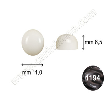 bottoni r 11 x 6 5 bh semisfera perla nero  car049bh 1194