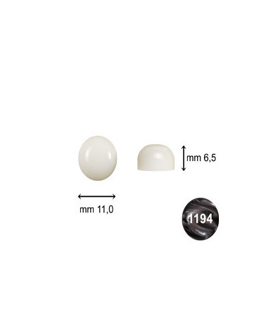 bottoni r 11 x 6 5 bh semisfera perla nero  car049bh 1194