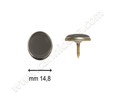 BUTTONS SCREW C24 WITH SILVER RING DARK GREY MIRROR