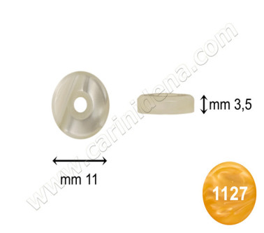 TABLET BUTTON WITH HOLE D.11 PEARL YELLOW