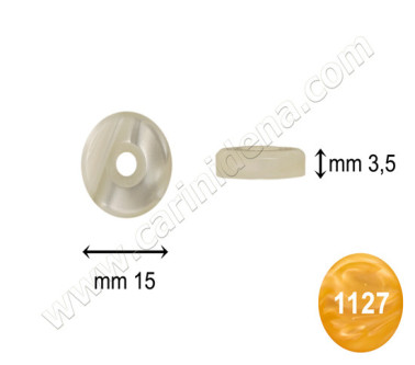 PASTIGLIE FORATE TONDE BM mm 15,0x3,5 PERLA GIALLO - CAR081BM 1127GI