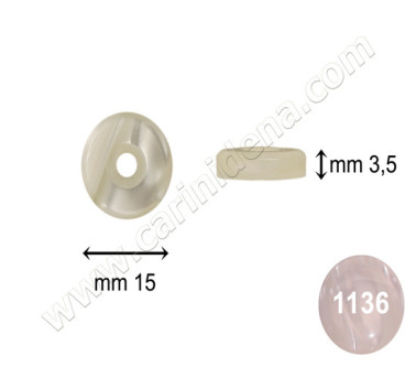 PASTIGLIE FORATE TONDE BM mm 15,0x3,5 PERLA BIANCO - CAR081BM 1136SP