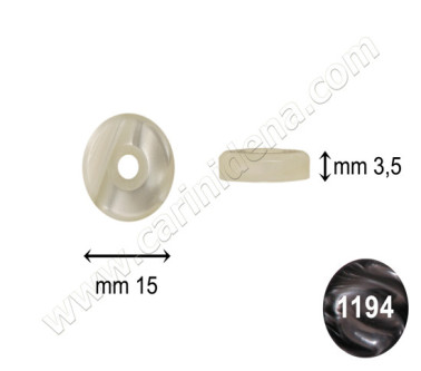 PASTIGLIE FORATE TONDE BM mm 15,0x3,5 PERLA NERO - CAR081BM 1194NE