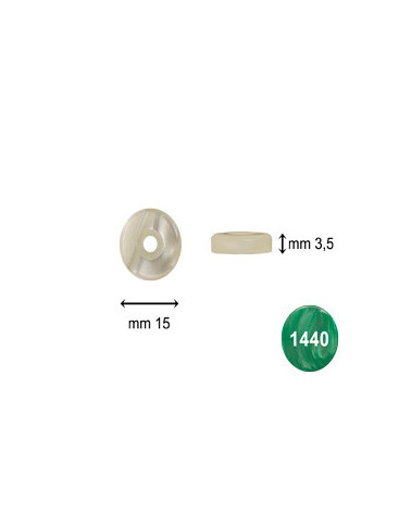 PASTIGLIE FORATE TONDE BM mm 15,0x3,5 PERLA VERDE - CAR081BM 1140VE