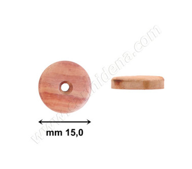 PASTIGLIE FORATE PIATTE mm 15,0x3,5 FORO mm 2 LEGNO TULIP WOOD 0008 - CAR084BN