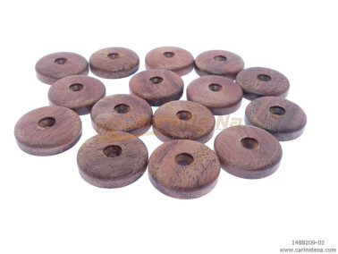 PASTIGLIE FORATE PIATTE mm 15,0x3,5 FORO mm 2 LEGNO PALISSANDRO SANTOS 0009 - CAR084BN
