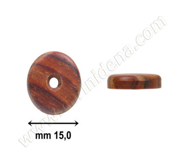 PASTIGLIE FORATE PIATTE mm 15,0x3,5 FORO mm 2 LEGNO COCOBOLO NICARAGUA 0014 - CAR084BN