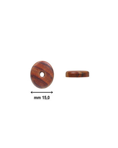 PASTIGLIE FORATE PIATTE mm 15,0x3,5 FORO mm 2 LEGNO COCOBOLO NICARAGUA 0014 - CAR084BN