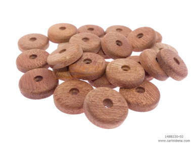 PASTIGLIE FORATE PIATTE mm 15,0x3,5 FORO mm 2 LEGNO MOGANO 0020 - CAR084BN