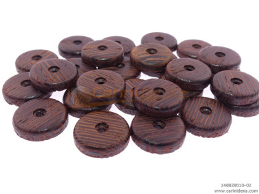 pastiglie forate piatte mm 15 0x3 5 foro mm 2 legno wenge burat lucido 0010  car084bn