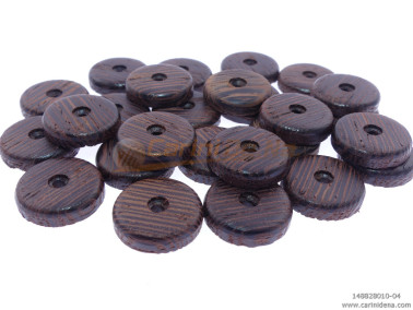 pastiglie forate piatte mm 15 0x3 5 foro mm 2 legno wenge burat lucido 0010  car084bn