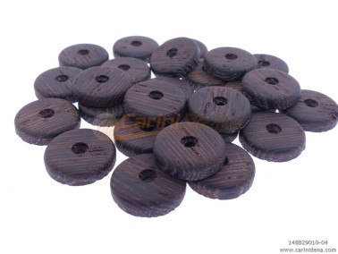 PASTIGLIE FORATE PIATTE mm 15,0x3,5 FORO mm 2 LEGNO WENGE VERN. OPACO 0010 - CAR084BN