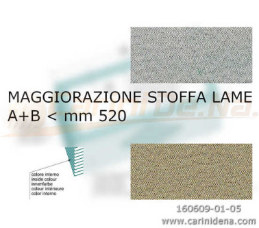 MANTICE FISARMONICA - MAGGIORAZIONE STOFFA LAME - Dim. A+B inf. mm 520