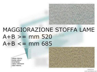 mantice fisarmonica  maggiorazione stoffa lame  dim ab inf mm 685