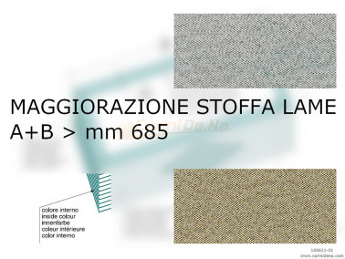 MANTICE FISARMONICA - MAGGIORAZIONE STOFFA LAME - Dim. A+B sup. mm 685