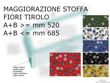 MANTICE FISARMONICA - MAGGIORAZIONE STOFFA FIORI TIROLO - Dim. A+B inf. mm 685