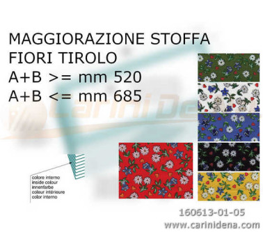 MANTICE FISARMONICA - MAGGIORAZIONE STOFFA FIORI TIROLO - Dim. A+B inf. mm 685