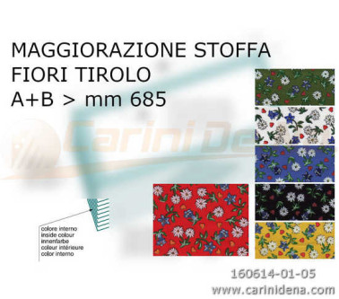 MANTICE FISARMONICA - MAGGIORAZIONE STOFFA FIORI TIROLO - Dim. A+B sup. mm 685