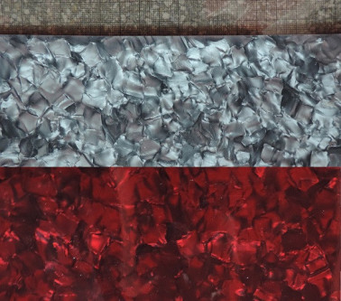 CELLULOIDE 7/10 - 2 STRATI - PERLA ROSSO / PERLA GRIGIO SMALL - cm 160 X 70